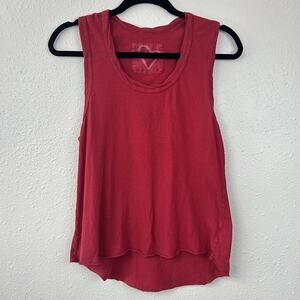 Frank & Eileen Tee Lab Tank Top S Red Racerback Raw Hem High Neck Gabriella